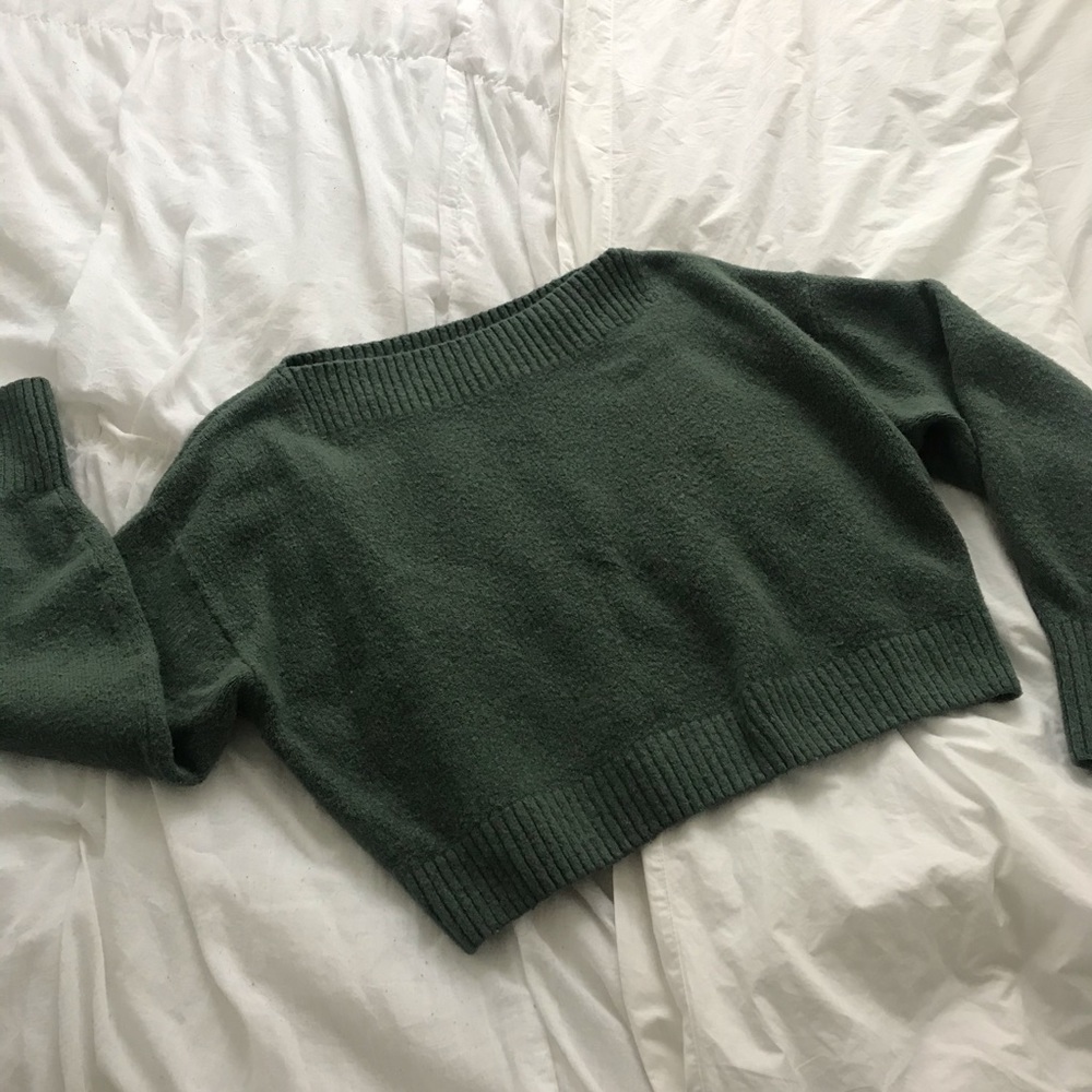 & Other Stories Green Boatneck Sweater (M)